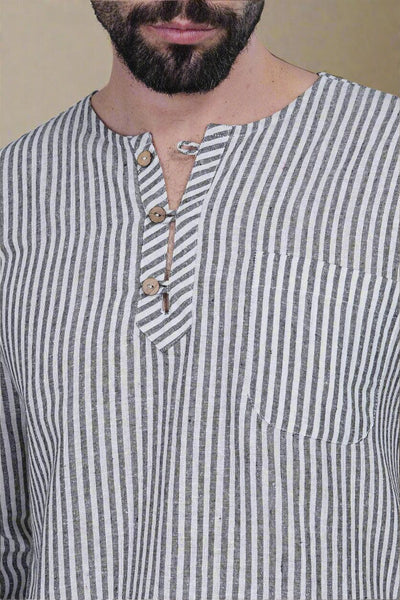 Stripe Black Kurta