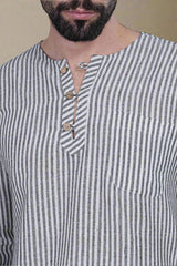 Stripe Black Kurta