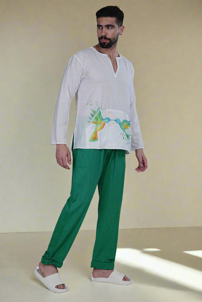 
                      
                        Vibrant Bird Harmony Kurta
                      
                    