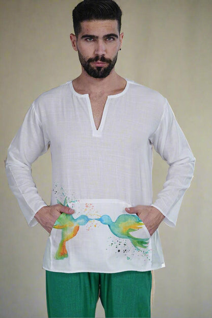 Vibrant Bird Harmony Kurta