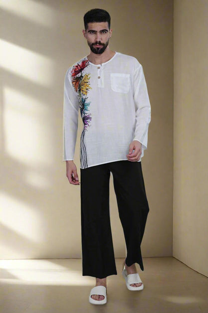 Water Colour Wild Floral Harmony Kurta