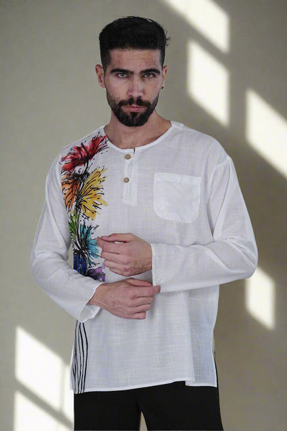 Water Colour Wild Floral Harmony Kurta