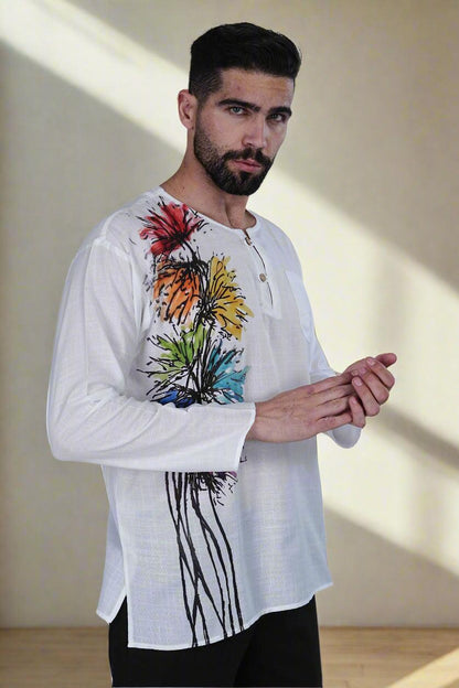Water Colour Wild Floral Harmony Kurta