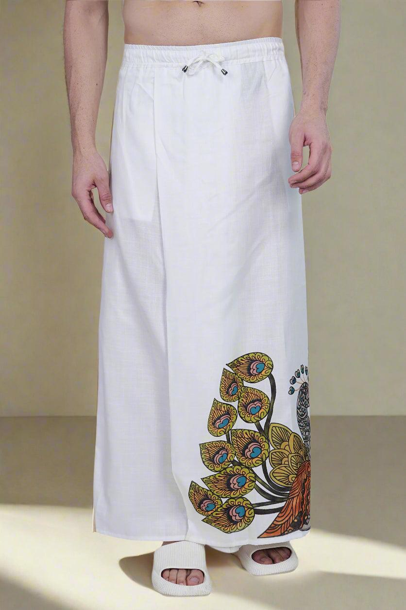 Peacock Print PajamaLungi - Nirmal Online