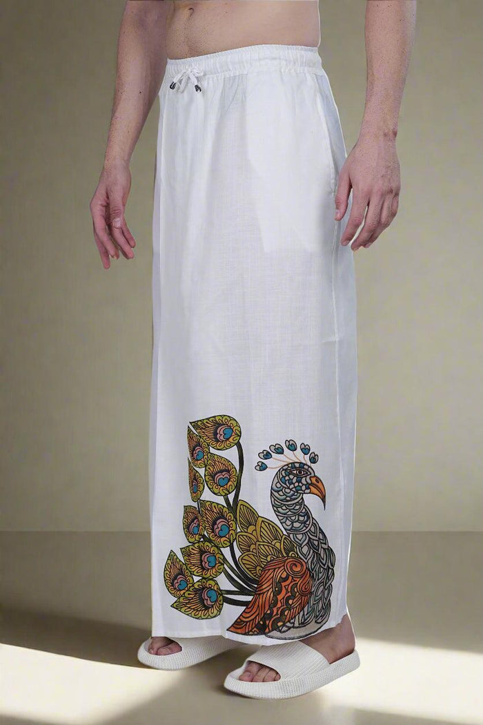Peacock Print PajamaLungi - Nirmal Online