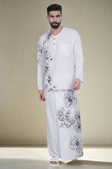 Floral Digital Printed PajamaLungi Kurta Set