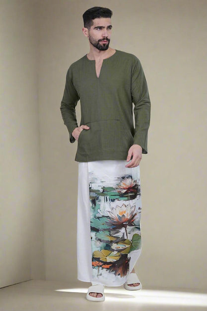 Serene Lotus Ensemble PajamaLungi