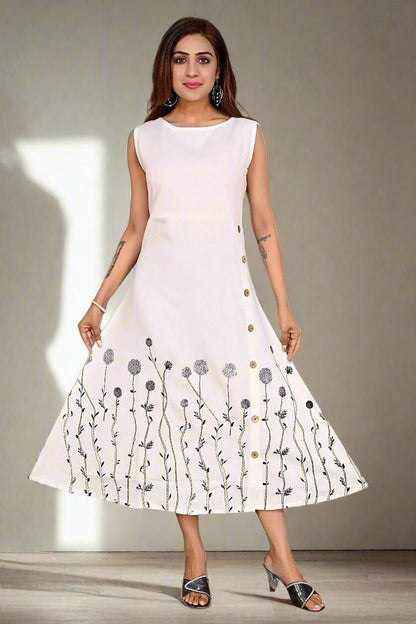 White Whispering Petals Dress