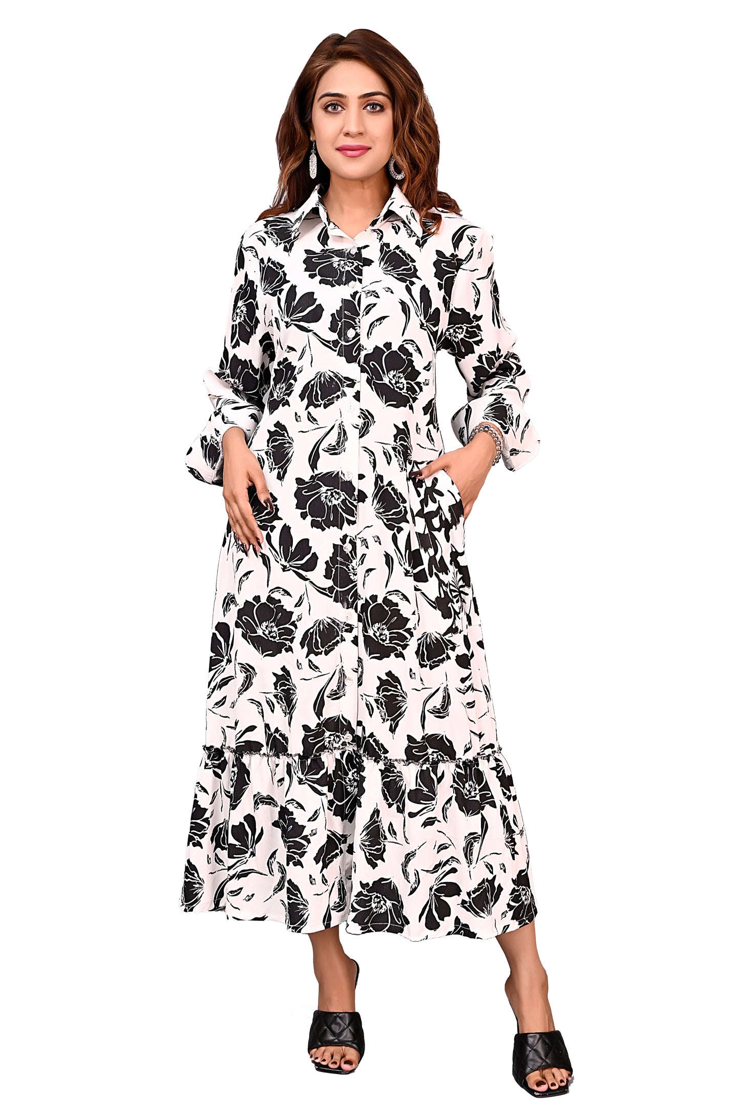 Black&white Print Dress