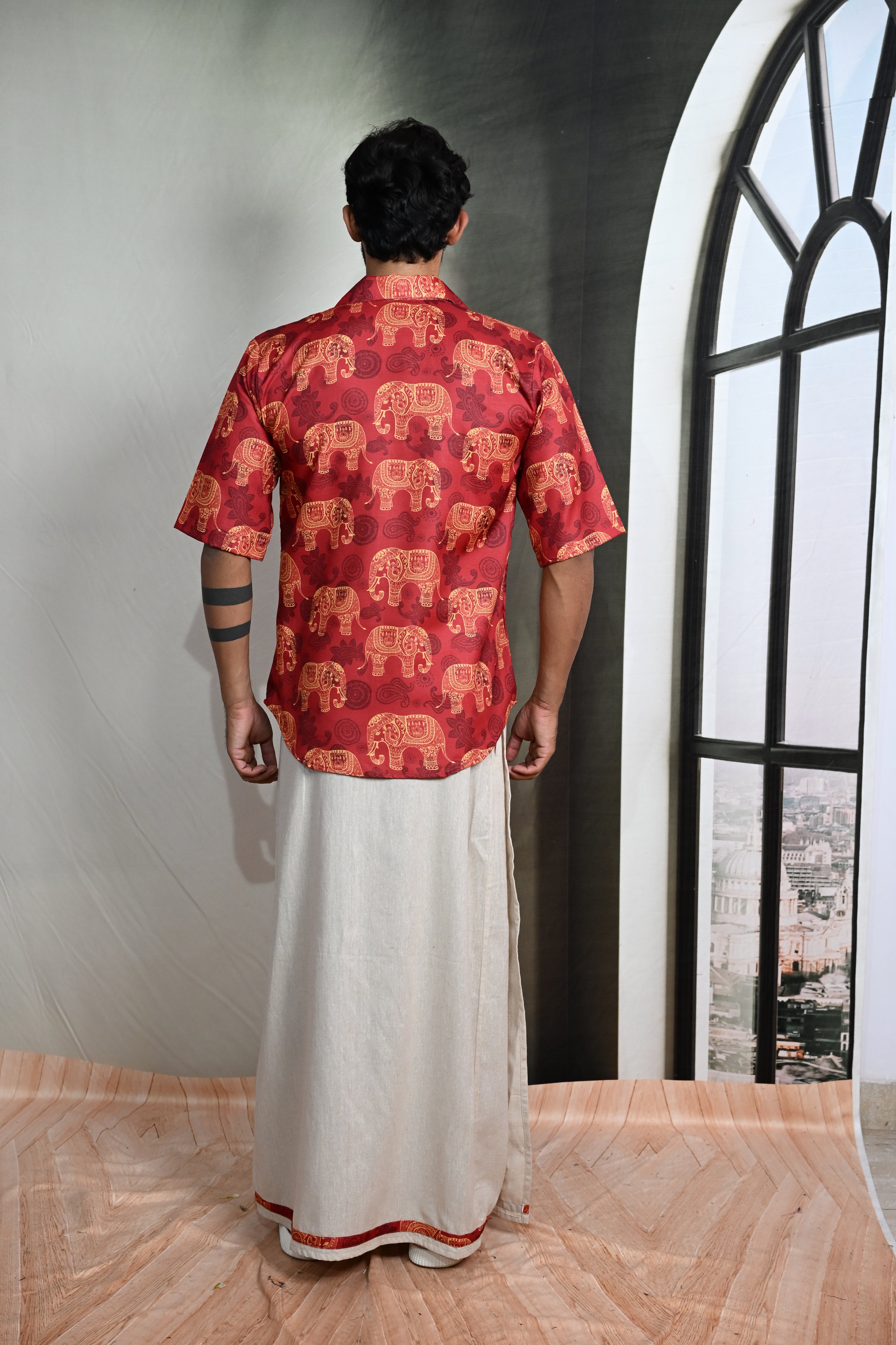 Beige Color Stripe Pajamalungi for Men