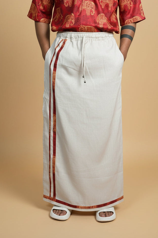 Beige Color Stripe Pajamalungi for Men