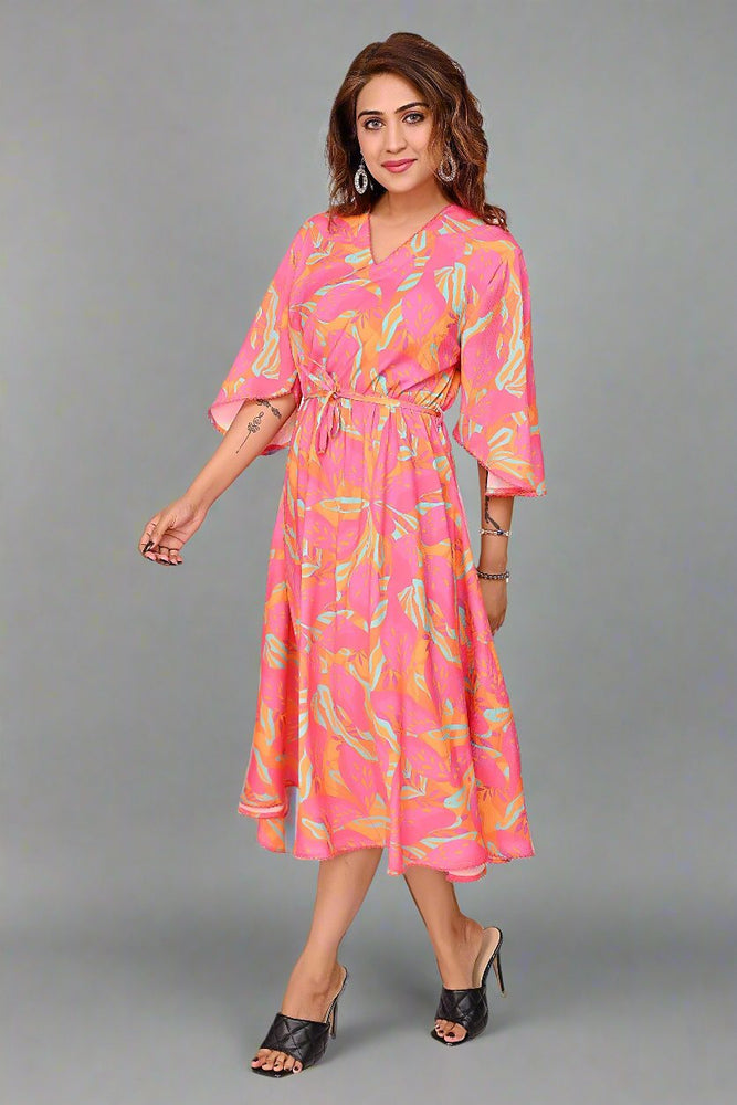 
                      
                        Premium Quality Digital Printed Tunic Dress for Women in Pink Colour Plus Size
                      
                    