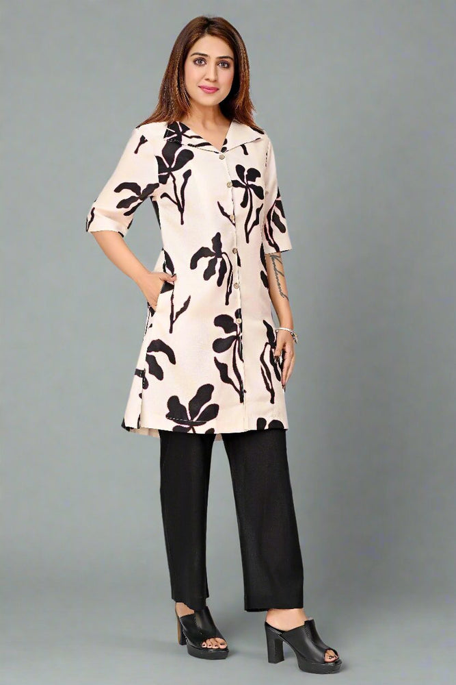 
                      
                        Premium Quality Digital Printed Tunic Dress for Women in Black & White Colour
                      
                    