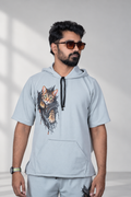 Men's Printed Short Sleeve Hoodie