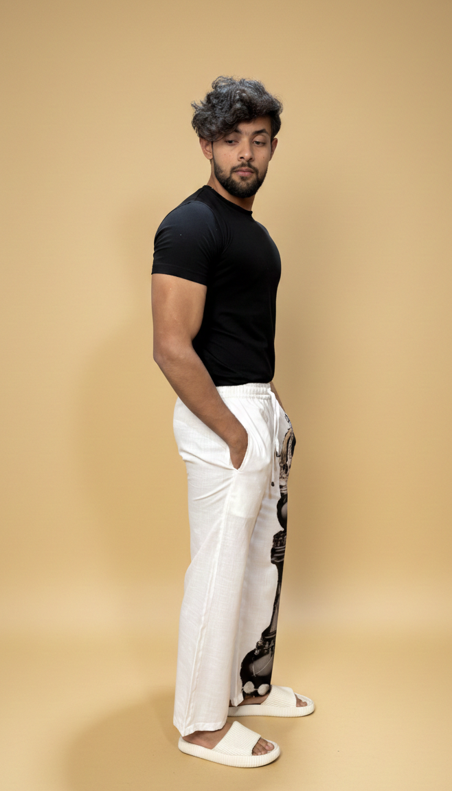 Men White Checkmate Pajama