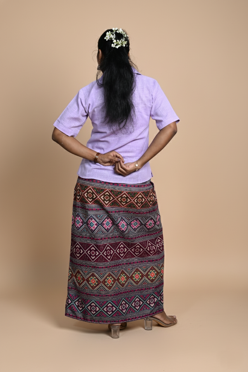 Women Solid Mauve Half sleeve Kurti