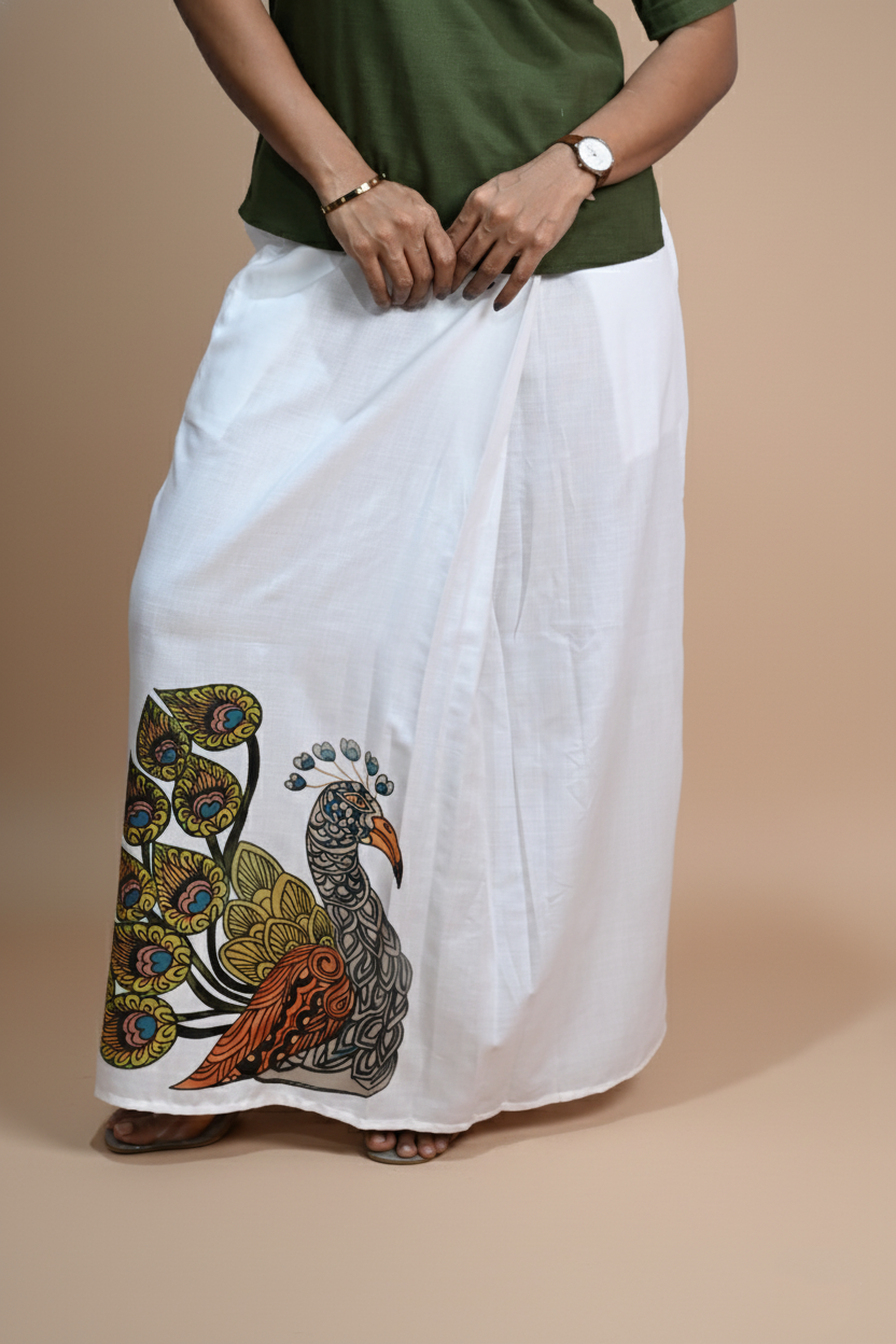 Women Peacock Printed Pajamalungi