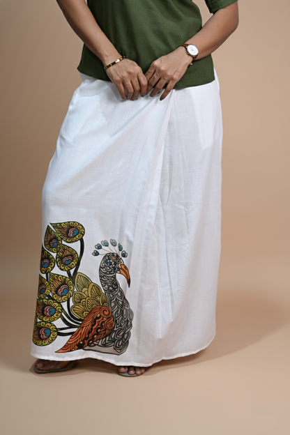 Women Peacock Printed Pajamalungi