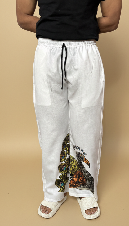 Men Peacocok Print Pajama