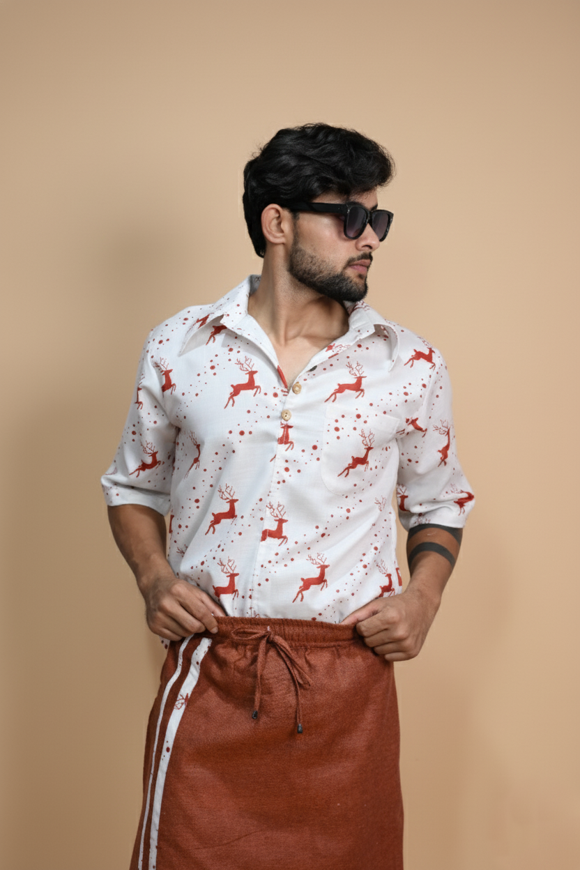 SnowStag Heritage Digital Print Kurta For Men