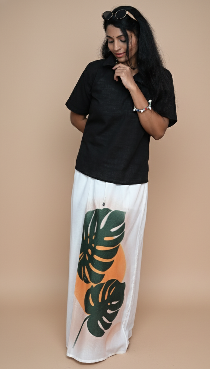 Women Tropical Monstera Leaf Pajamalungi