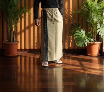 Men's Classic Sage Green Color With Black Stripe Pajamalungi