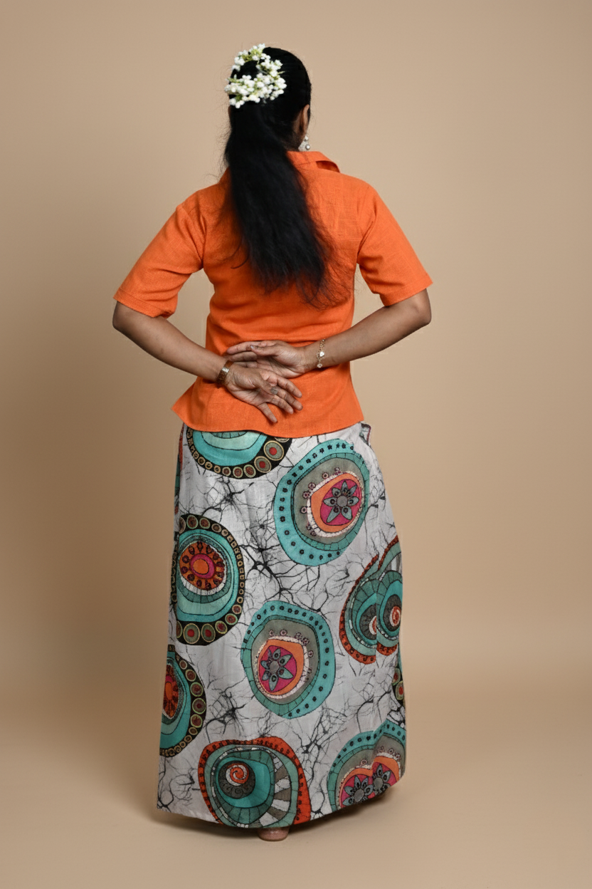 Women Solid Orange Halfsleeve Kurti