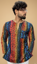 Men’s Abstract Printed Straight Kurta