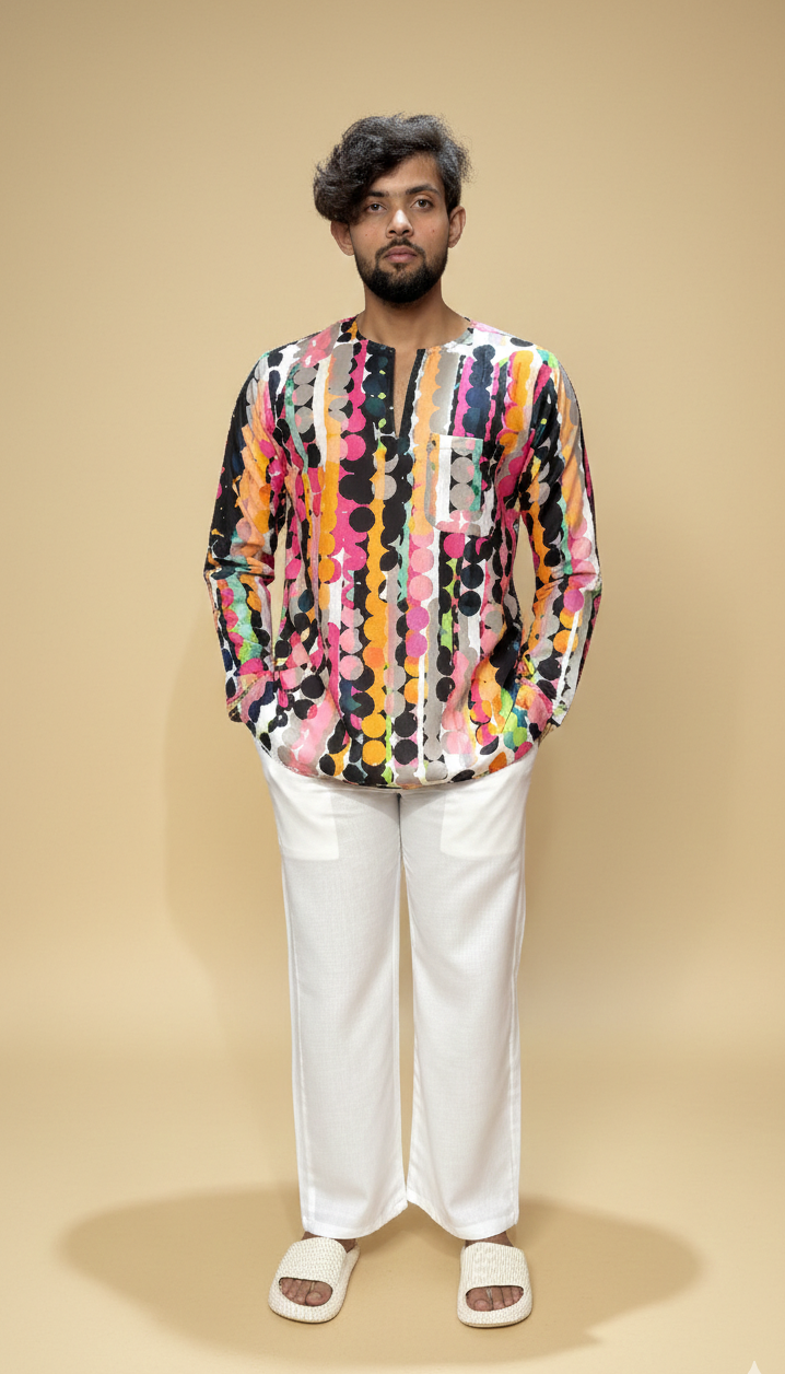 Men’s Abstract Design Casual Kurta