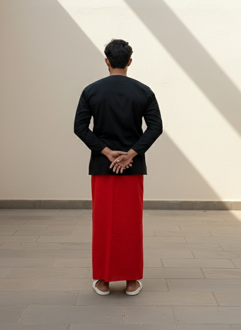 Men's Red Color with Cream stripe Pajamalungi