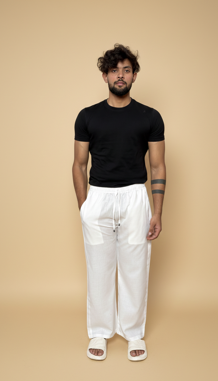 Men Plain White Pajama