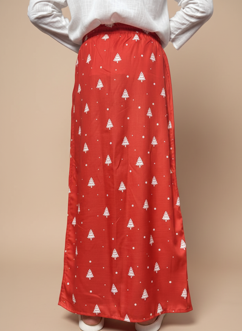 Men Red Christmas-Tree Pattern Pajmalungi