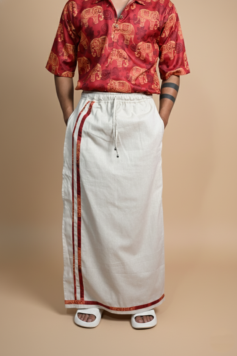 Elephant Digital Print Kurta Shirt For-Men