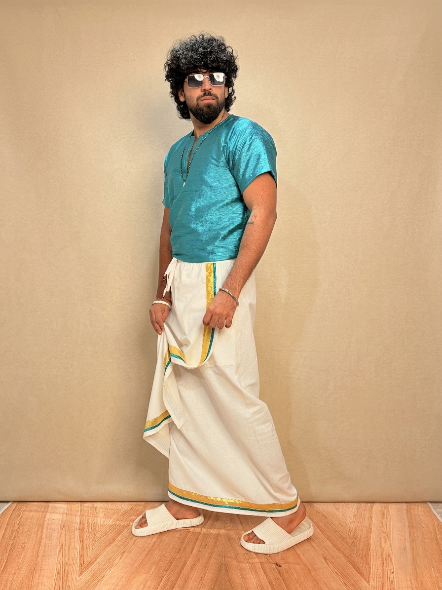 Men Ramagreen Colour mulberry Kurta.