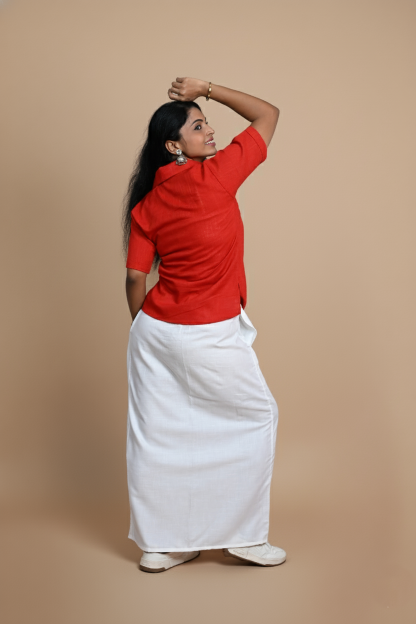 Women Solid Red  Halfsleeve Kurti