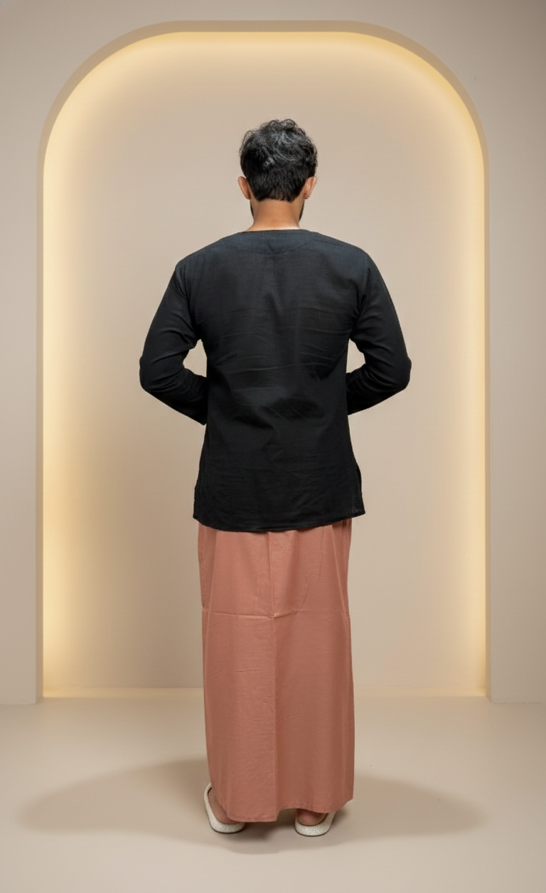 Men's Peach/Tan Color With Grey Stripe Pajamalungi