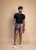 Star and Stripe Print Short for Men's