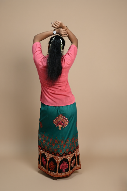 Women Solid Baby Pink Halfsleeve Kurti