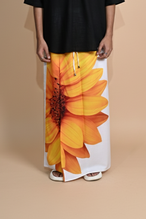 Sunflower White Pajamalungi For Men