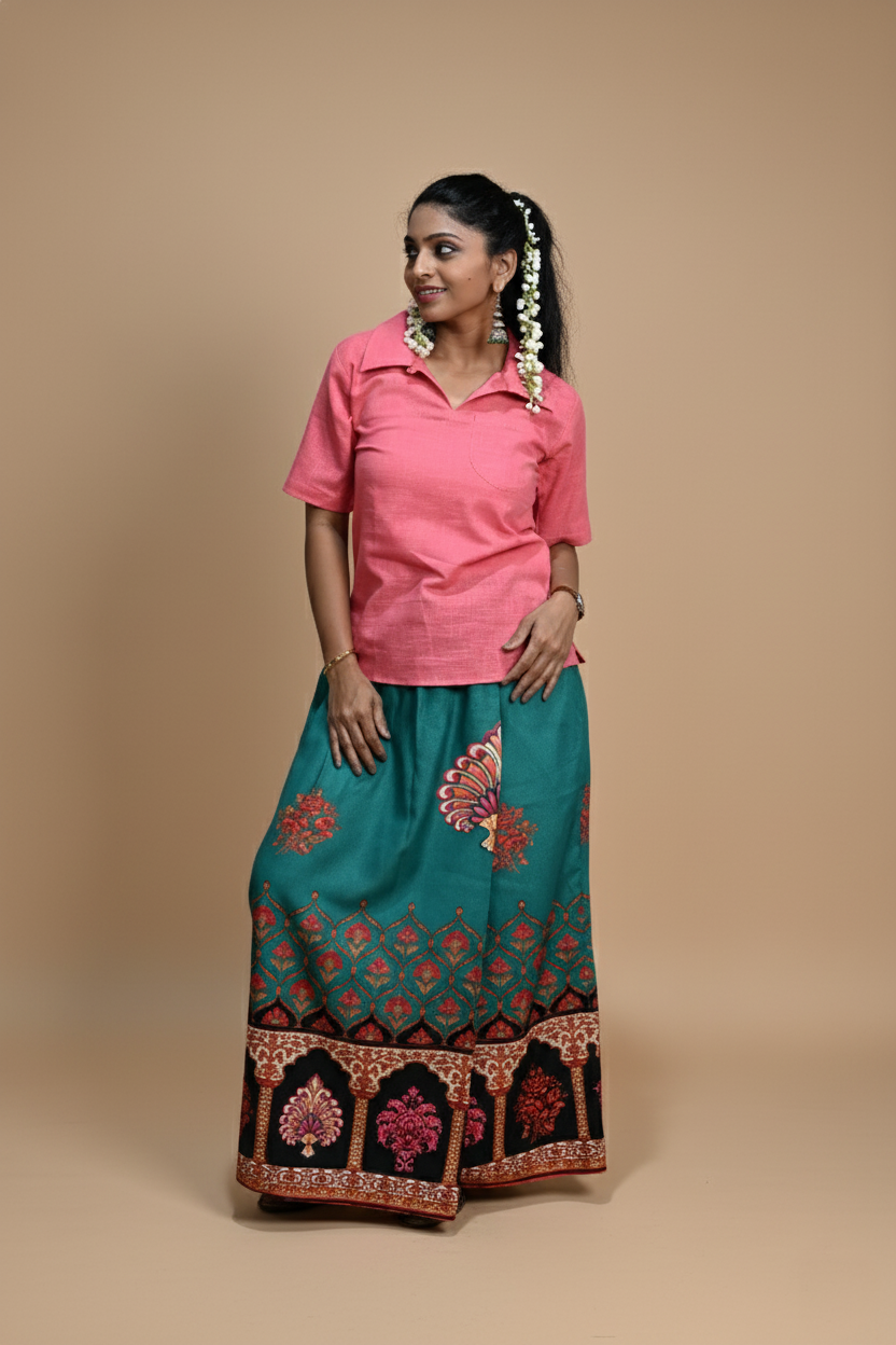 Women Solid Pink Halfsleeve Kurti