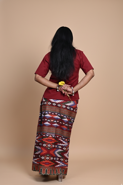 Women Rust Tribal Printed Pajamalungi