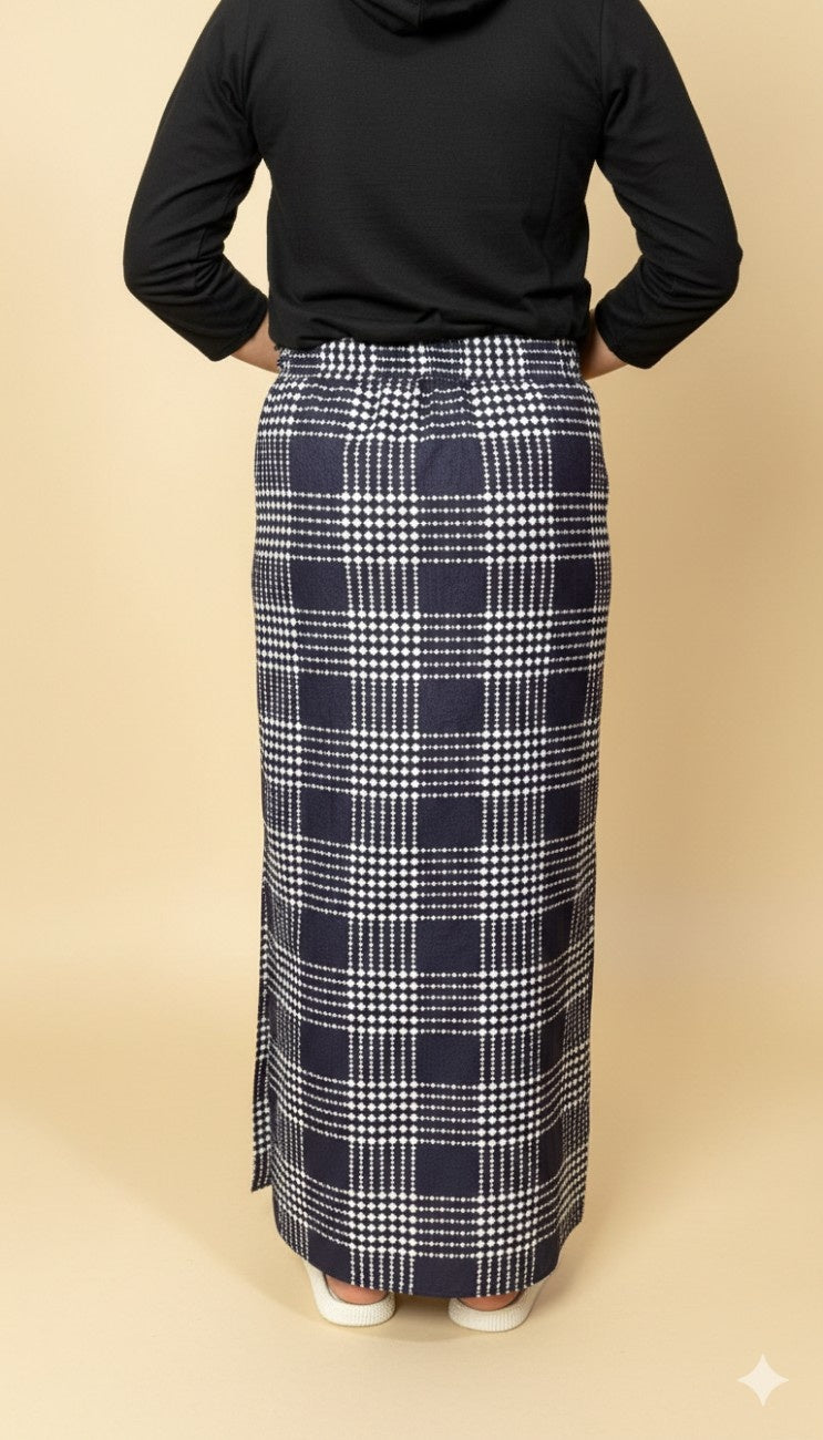 Men Classic Navy Blue Checked PajamaLungi