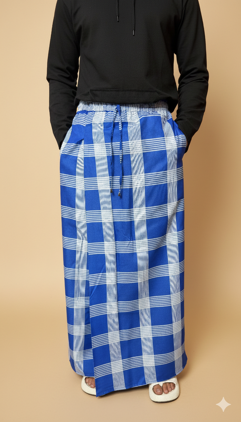 Men Checked Blue Pajamalungi