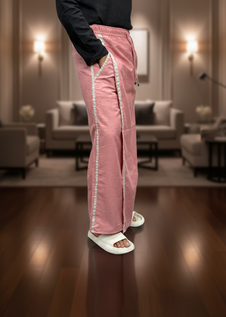 Men's Pink Color With White Stripe Pajamalungi