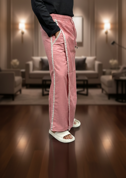 Men's Pink Color With White Stripe Pajamalungi