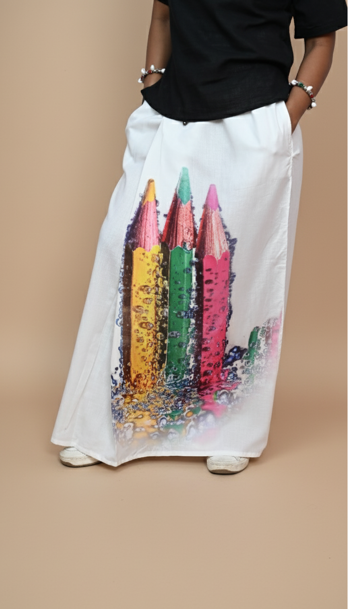 Women multicolored pencil design print Pajamalungi