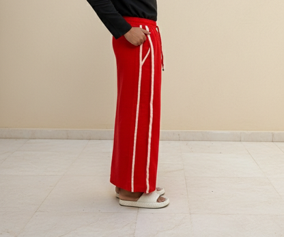 Men's Red Color with Cream stripe Pajamalungi