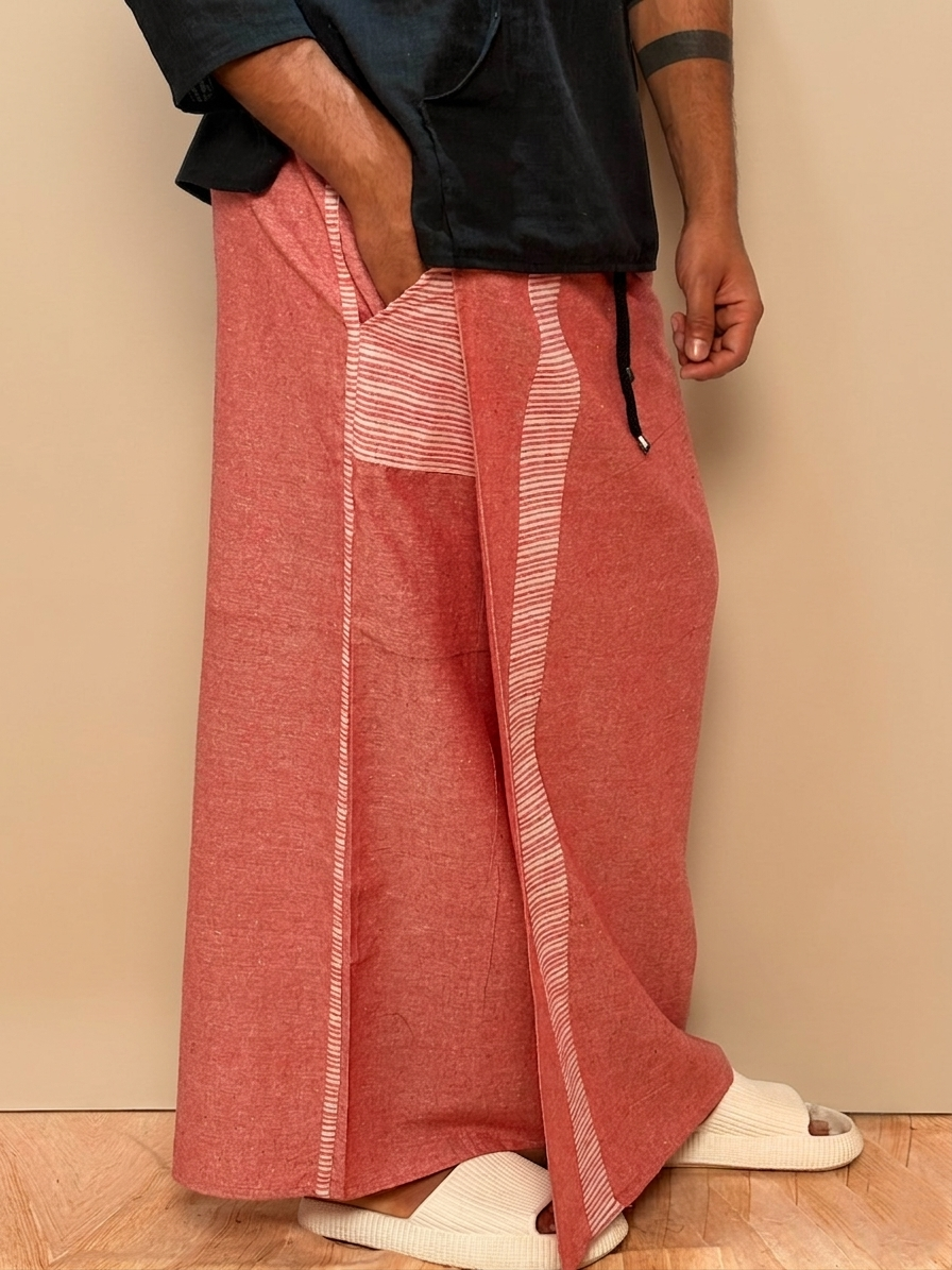 Men Pink Color  With linings  Stripe Pajamalungi