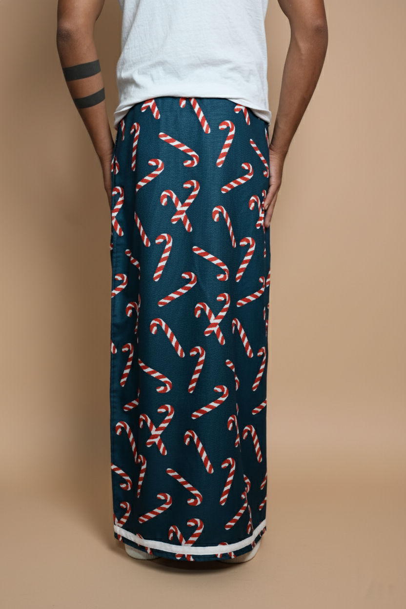 Dark Teal Candy Cane pajamalungi for Men's