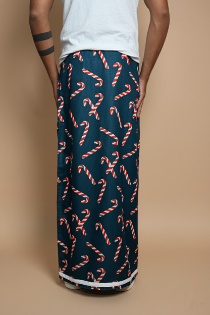Dark Teal Candy Cane pajamalungi for Men's